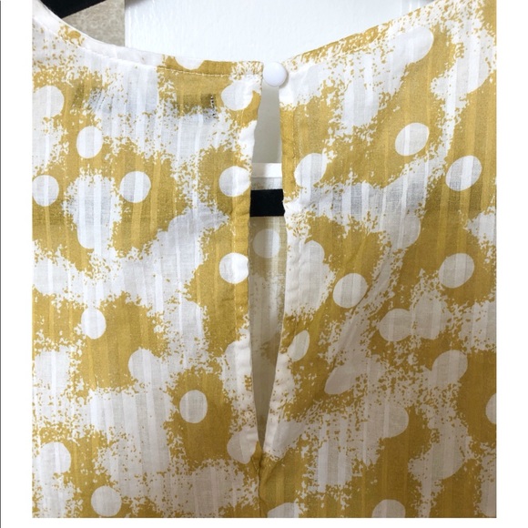 NWT- INA Poka Dot Ruffle Peplum Blouse - Picture 5 of 7